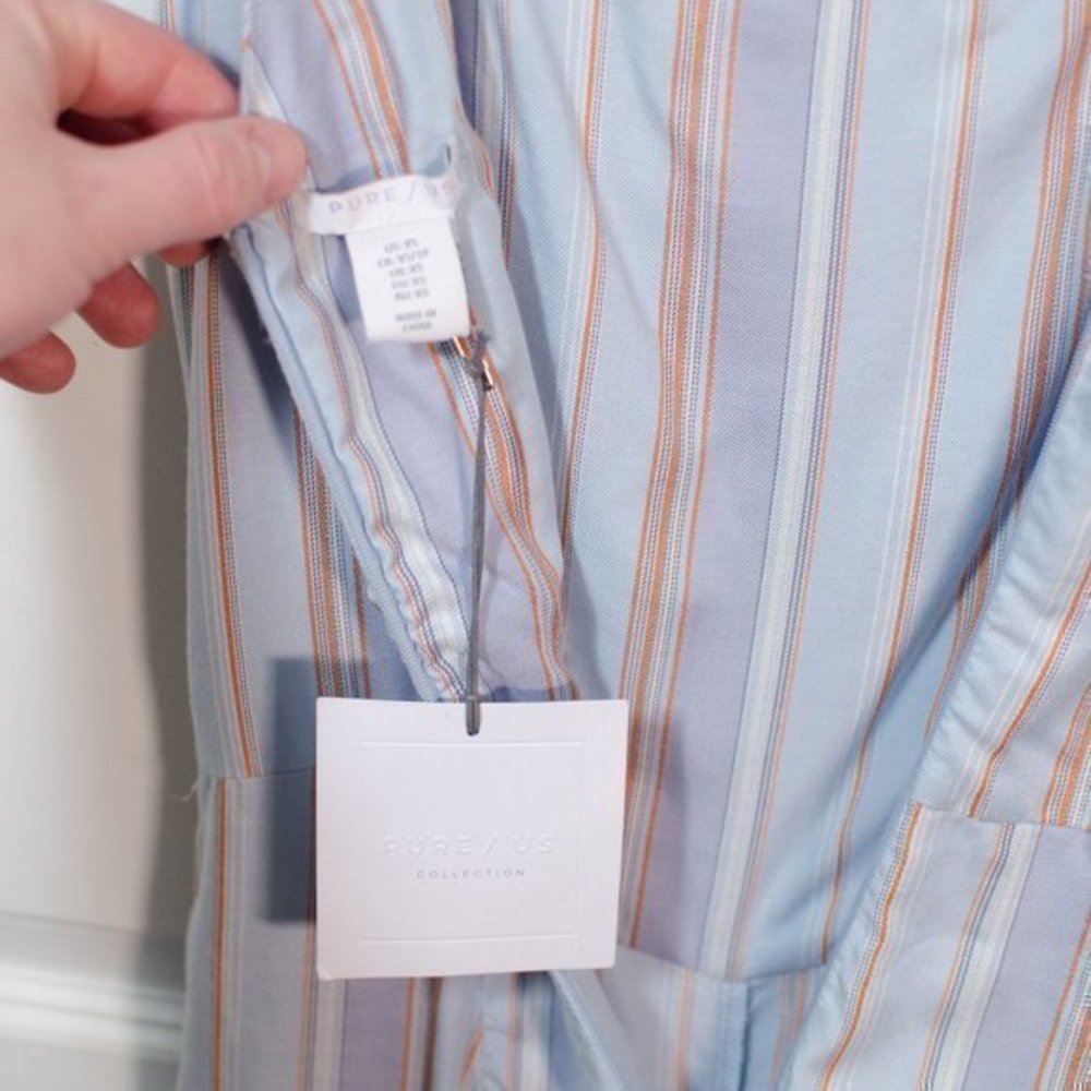 PURE blue striped wide leg romper XS - Picture 5 of 6
